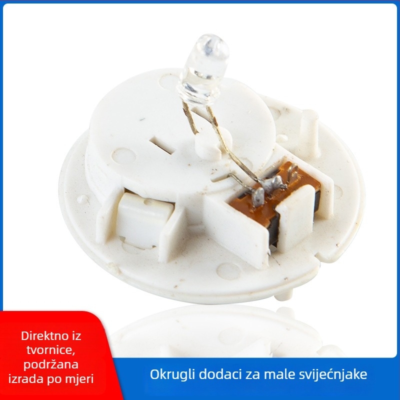 Okrugli dodatak lampe za svijeću promjera 3,7 cm, dodatak za noćno svjetlo, LED elektronički dodaci