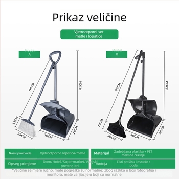 Set metle i lopatice za prašinu za kućnu upotrebu, mekane dlačice metle