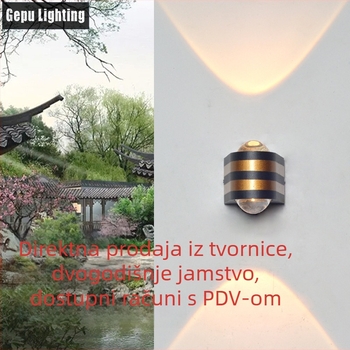 LED vanjska zidna svjetiljka, vodootporna, dvostruke glave, za stubište i hodnik