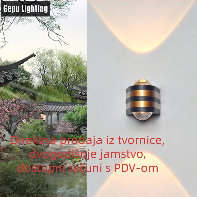 LED vanjska zidna svjetiljka, vodootporna, dvostruke glave, za stubište i hodnik