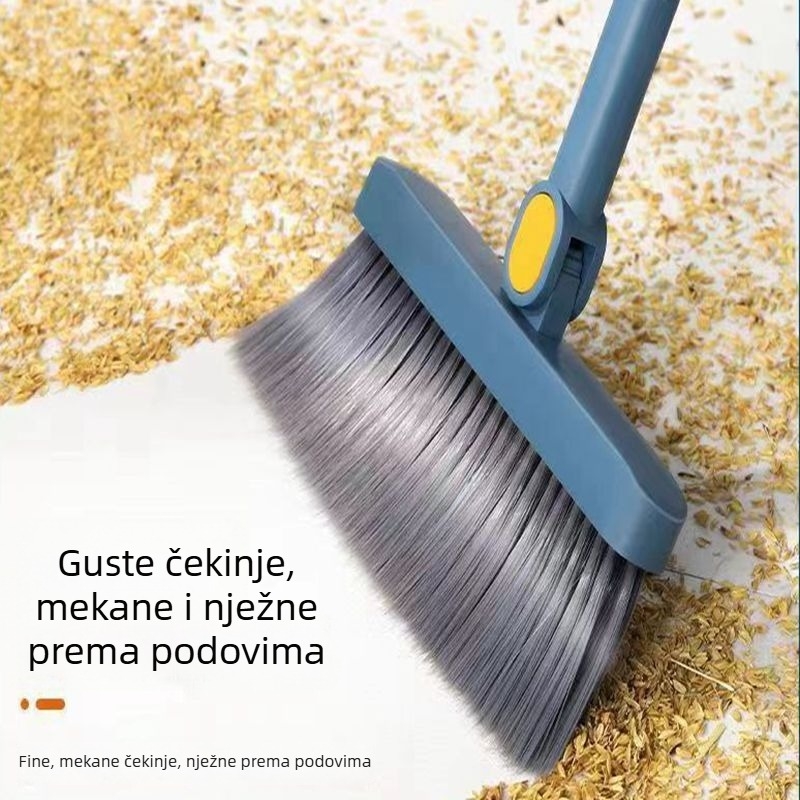 Trodijelni set metla i lopatice s rotirajućim brisačem, unutarnje mekane dlačice za hvatanje dlaka