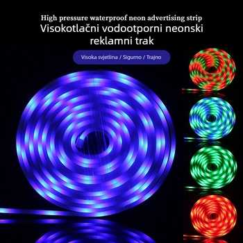 Na veliko fleksibilna COB LED neonska traka za vanjsku reklamu, vodootporna, širina 12 mm, 8W, 180° snop, daljinski upravljač