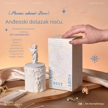 Anđeoska aromaterapijska statua svijeća od sojinog voska, svijeća u obliku šalice, dar za rođendan, unutarnja kutija s mirisom.