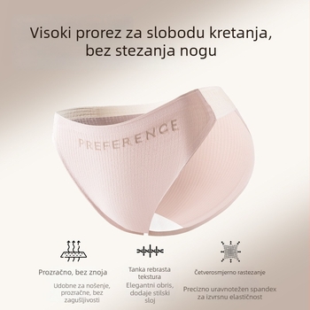 Ženske gaćice od pamuka s antibakterijskom zaštitom, prozračne u području prepona, srednji pojas, jednobojne