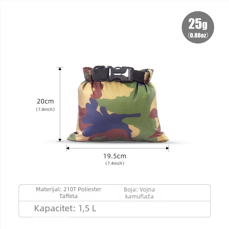 Šestodijelni set vodootpornih torbi za na otvorenom, unaprijeđen taktički kamuflažni dizajn, kapacitet 1,5–8 L