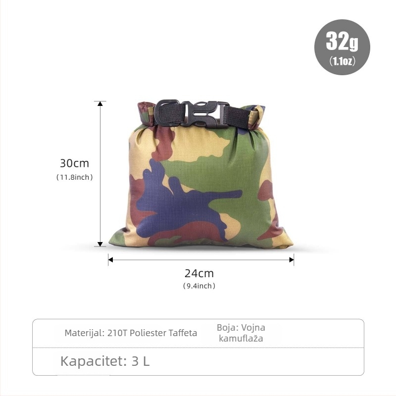 Šestodijelni set vodootpornih torbi za na otvorenom, unaprijeđen taktički kamuflažni dizajn, kapacitet 1,5–8 L