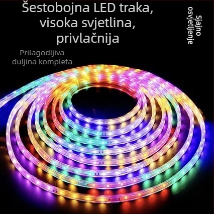 LED traka 220V, šest boja, set 2835, atmosferično osvjetljenje, IP67, 4W, 48 LED dioda