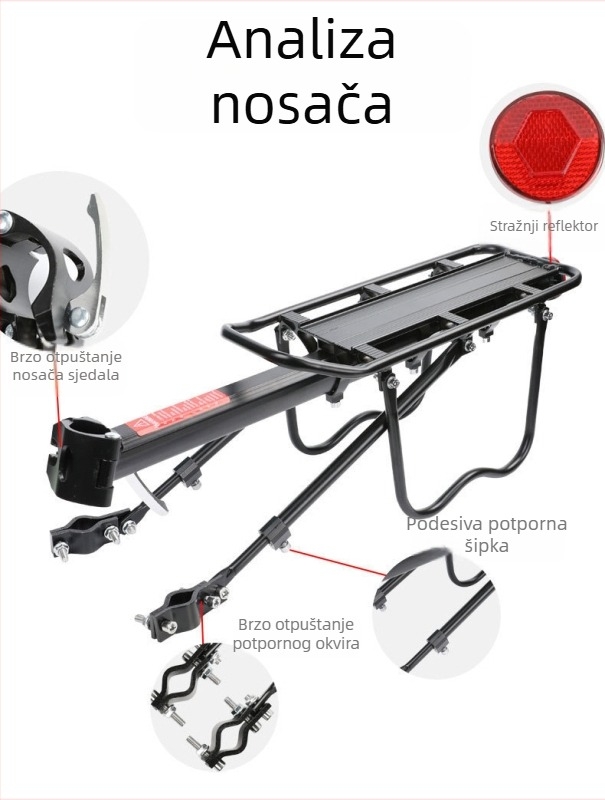 Aluminijski nosač za bicikl s brzim otpuštanjem i blatnikom, stražnji nosač za planinski bicikl