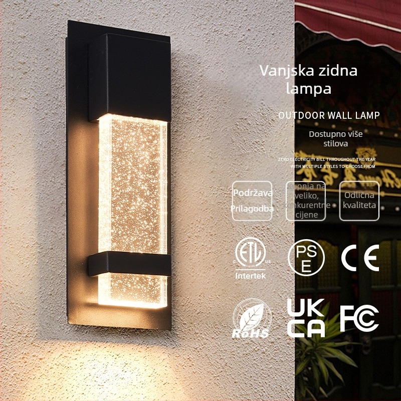 LED vanjska zidna svjetiljka s dvostrukom glavom, vodootporna, za vanjski zid i stepenice, minimalistički dizajn dvorišta