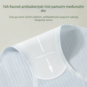 Antibakterijske ženske gaćice od čistog pamuka, srednji struk, prozračne, pamučna podstava, jednobojne