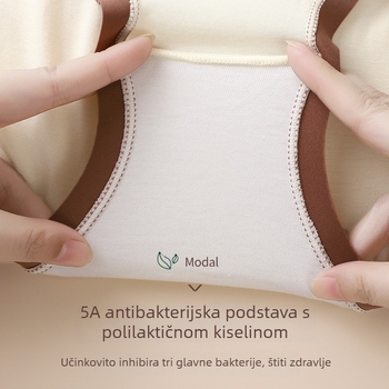 Cream Chocolate žensko donje rublje od 5A modalnog materijala, srednji pojas, antibakterijska zona prepona, seksi trokutaste gaćice