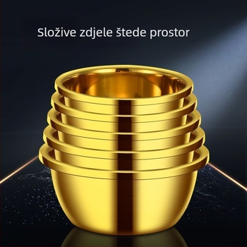 Zlatna posuda od nehrđajućeg čelika, prehrambena kvaliteta, za kućnu upotrebu
