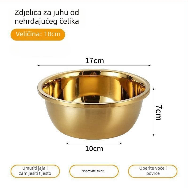 Zlatna posuda od nehrđajućeg čelika, prehrambena kvaliteta, za kućnu upotrebu