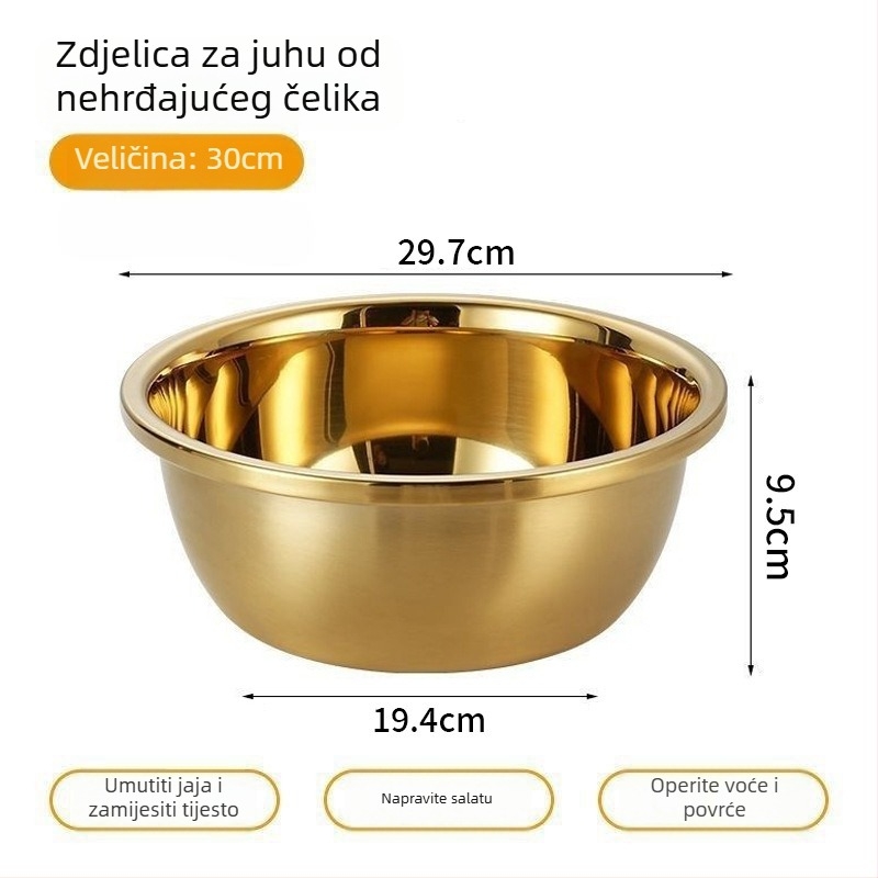 Zlatna posuda od nehrđajućeg čelika, prehrambena kvaliteta, za kućnu upotrebu