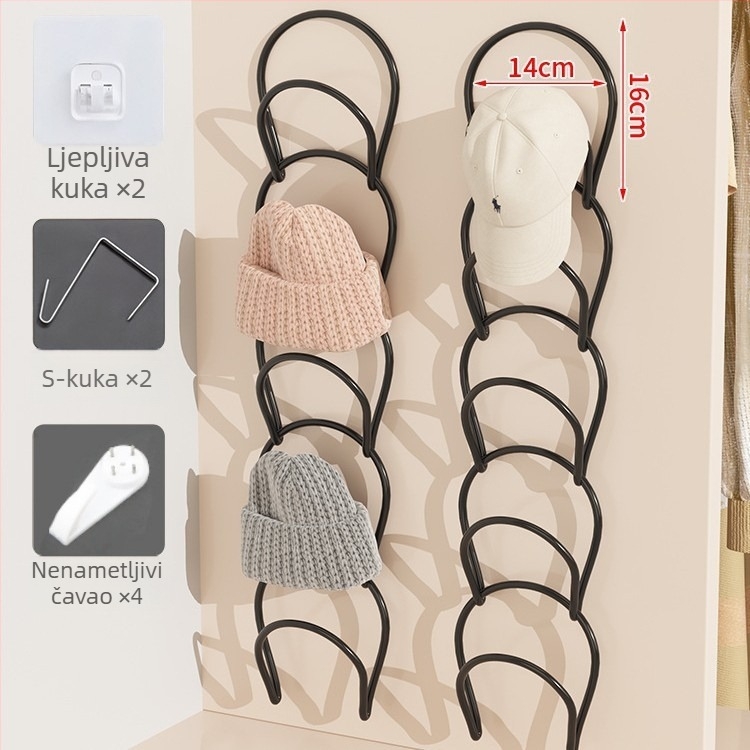Organizator kapa na vrata garderobe – Vješalica za berete, kape za bejzbol i šalove, otporan na deformacije