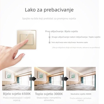 T5 integrirana LED cijev za kućnu upotrebu, skriveni stropni LED trak s promjenom boja u tri boje – kompletan rasvjetni set