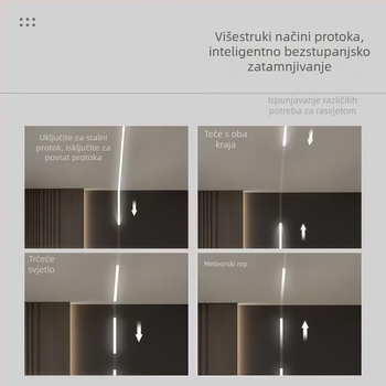 24V COB LED traka s tekućim svjetlom, trobojnom CCT, efektom jurećeg svjetla, fleksibilna samoljepljiva LED traka, regulabilna svjetlina