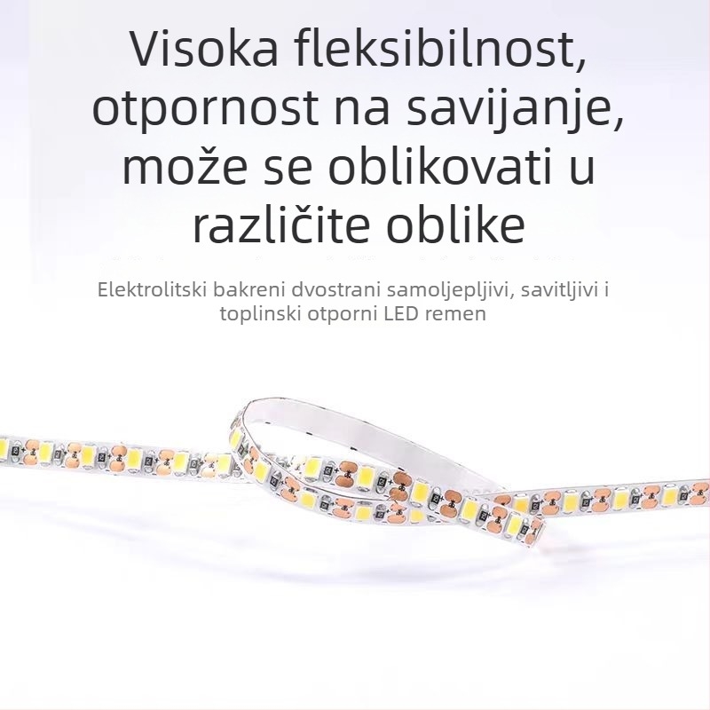 LED traka 2835, 24V, samoljepljiva, niskonaponska, visoka svjetlost, može se rezati po LED-u, rasvjeta za dnevni boravak i ormar