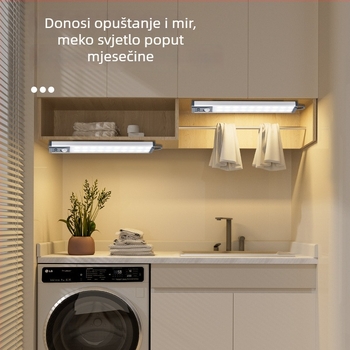 LED pametno senzorsko svjetlo za ormarić, regulacija tri boje, bežično napajanje, bez bušenja, aktivira se pokretom, traka za kupaonicu