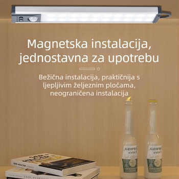 LED pametno senzorsko svjetlo za ormarić, regulacija tri boje, bežično napajanje, bez bušenja, aktivira se pokretom, traka za kupaonicu
