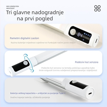 LED traka sa senzorom pokreta i magnetskim držačem, samoljepljiva za ormariće i ormare