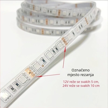 RGB LED trak s četiri vodiča, 12V/24V, 5050, 60 LED, vodootporan za vanjsku upotrebu, promjena boja