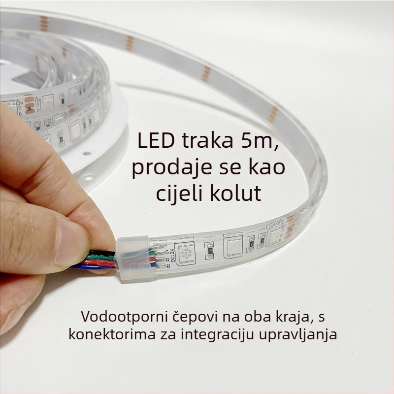 RGB LED trak s četiri vodiča, 12V/24V, 5050, 60 LED, vodootporan za vanjsku upotrebu, promjena boja