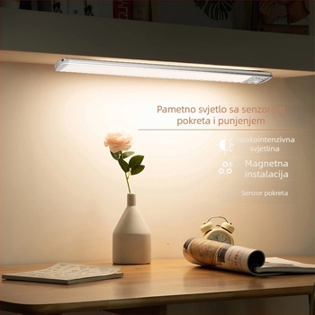 LED svjetlo sa senzorom pokreta za garderobu, bežično magnetsko punjenje, tanka LED traka za ormar, podesiva jačina svjetla