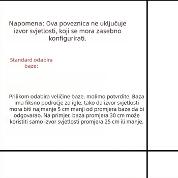 LED plafonjera okrugla – sjenilo i kućište; pogodna za spavaću sobu, balkon, kuhinju i kupaonicu; ne uključuje izvor svjetla; komplet dodataka; baza.