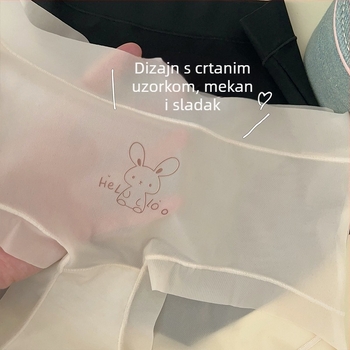 Peach Dorna ženske gaćice srednje visoke talije, prozračne, s otiskom životinja i crtića, pamuk podstava