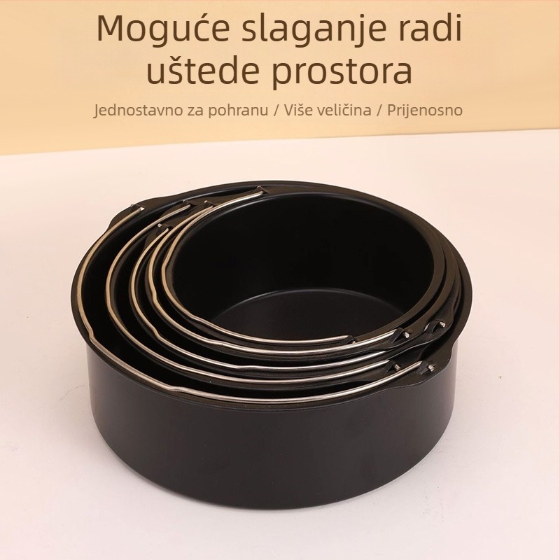 Deblja kružna kalupa za tortu od karbonskog čelika za kućnu upotrebu, dodatak za uređaj s zrakom, neprijanjajuća.