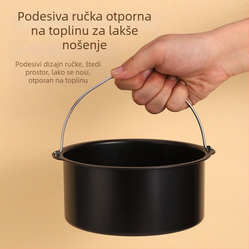 Deblja kružna kalupa za tortu od karbonskog čelika za kućnu upotrebu, dodatak za uređaj s zrakom, neprijanjajuća.