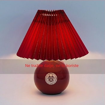 Keramička svadbena noćna lampa za spavaću sobu s crvenim znakom dvostruke sreće