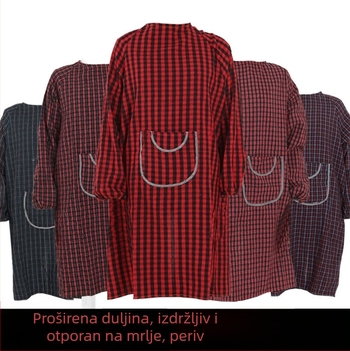 Pamučna pregača s rukavima, zaštitna radna odjeća, duljina 1,0–1,2 m