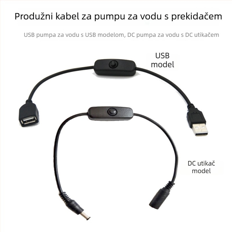 Mala električna pumpa za vodu, 12V DC bez četkica, USB mini potopna pumpa za kućni akvarij