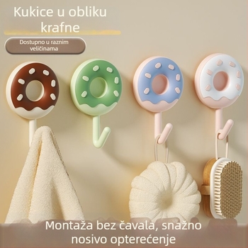 Ljepljivi zidni kuk s jakim opterećenjem, bez bušenja, za kuhinju i kupaonu, bez tragova, iza ulaznih vrata