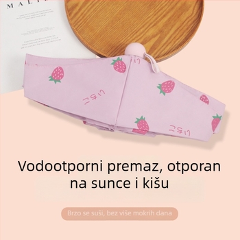 Kompaktni sklopivi kišobranac za sunce i kišu s UV zaštitom, prenosiv, s 8 rebara, ručno otvaranje