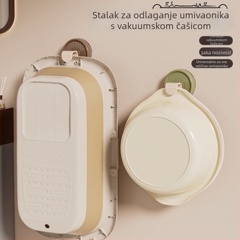 Retro dizajn s ventuzom za umivaonik i policom za odlaganje u kupaonici, bez bušenja