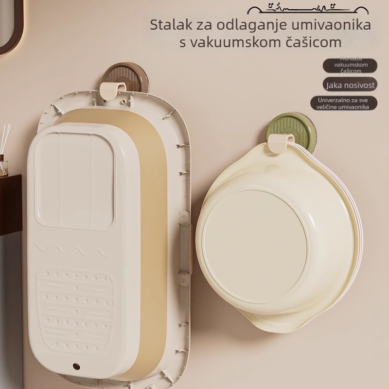 Retro dizajn s ventuzom za umivaonik i policom za odlaganje u kupaonici, bez bušenja