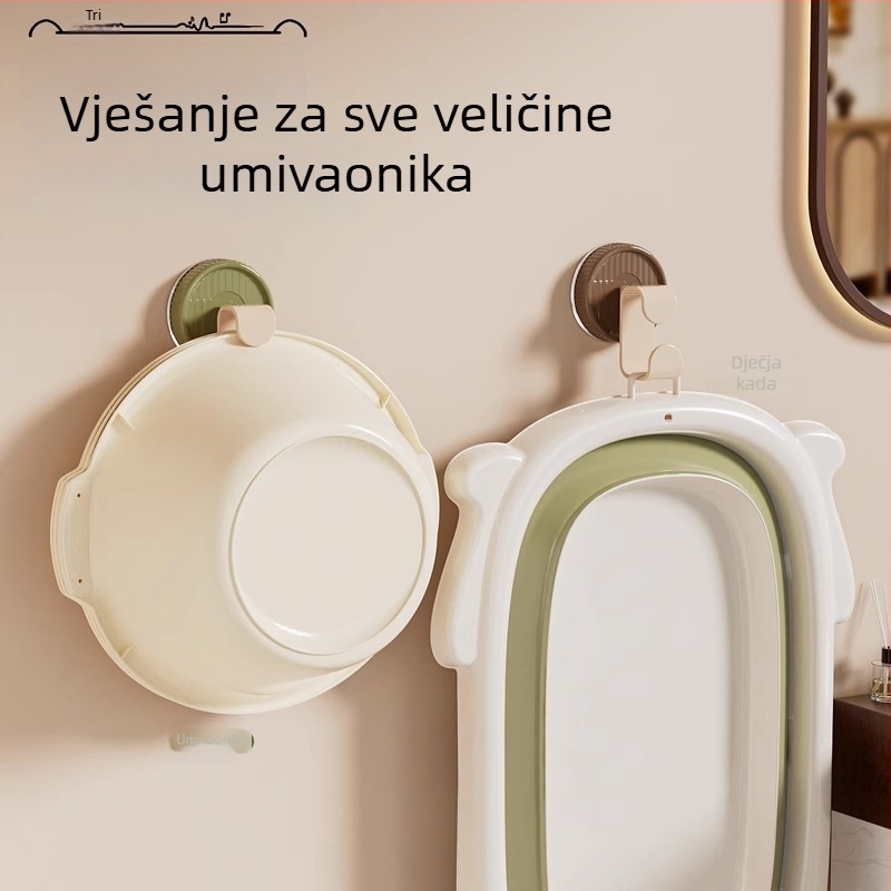 Retro dizajn s ventuzom za umivaonik i policom za odlaganje u kupaonici, bez bušenja