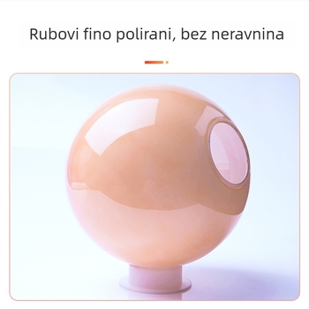 Ružičasti stakleni sferični abažur, bez žarulje, s dvostrukim otvorima, retro dizajn, za stolnu i stropnu lampu, DIY dodatak rasvjeti