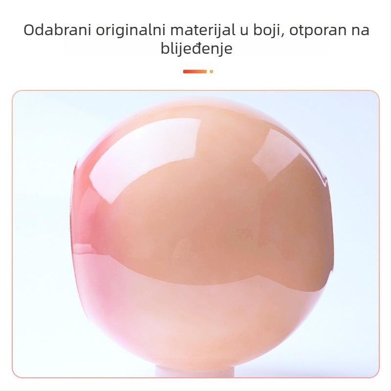 Ružičasti stakleni sferični abažur, bez žarulje, s dvostrukim otvorima, retro dizajn, za stolnu i stropnu lampu, DIY dodatak rasvjeti