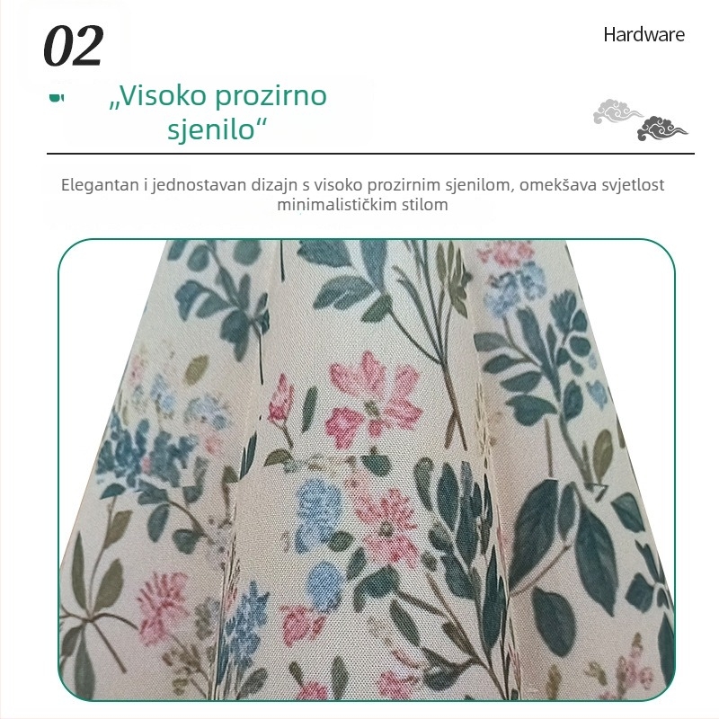 Tkaninski abažur s pet cvjetnih listova za noćnu lampu, po narudžbi, protiv odsjaja