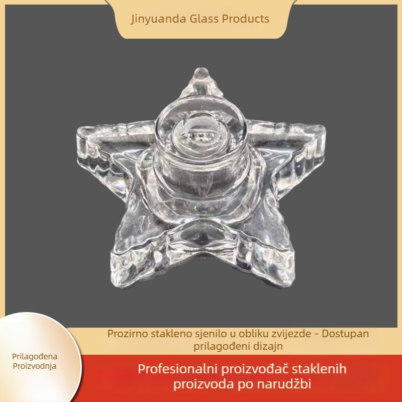 Nordijski stil prozirni stakleni abažur s petokrakom zvijezdom i kreativnim efektom svjetla i sjene, za viseće i stolne lampe – dodatak za modifikaciju