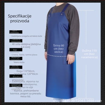 Vodootporna pregača s otpornošću na masnoće za kuhinju, catering, pranje suđa i radno odijelo