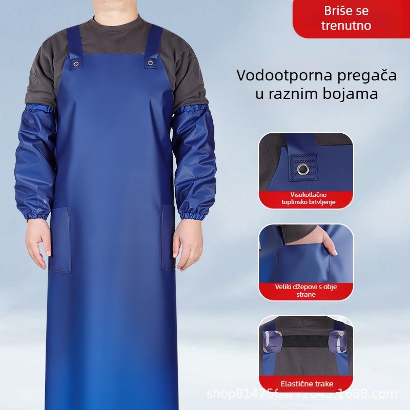 Vodootporna pregača s otpornošću na masnoće za kuhinju, catering, pranje suđa i radno odijelo