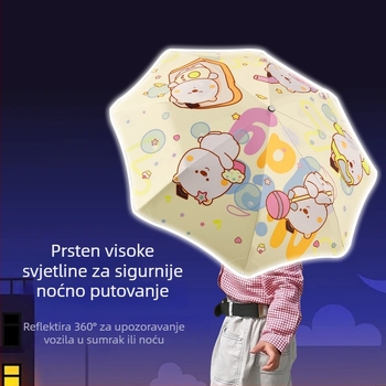 Dječji kišobran: siguran, protiv odskakanja, reflektirajući, za školu, za kišu i sunce, za djevojčice i dječake, automatsko sklapanje