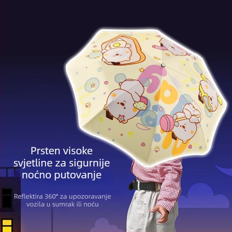 Dječji kišobran: siguran, protiv odskakanja, reflektirajući, za školu, za kišu i sunce, za djevojčice i dječake, automatsko sklapanje