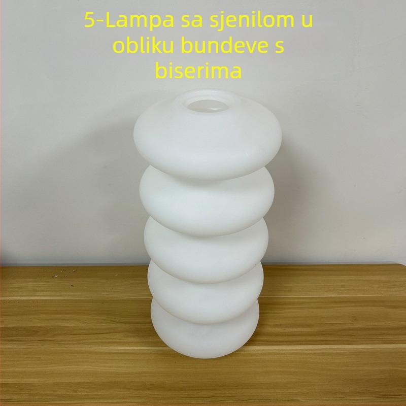 FS-HL102 Podna lampa s akrilnim abažurom, bijela, oblik tikve u danskom stilu, ambijentalno osvjetljenje Nordic Cream