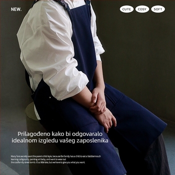 Vodootporna platnena pregača s otvorom, bez rukava, za restorane i kafiće, mogućnost logotipa